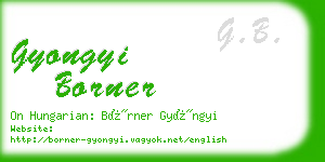 gyongyi borner business card